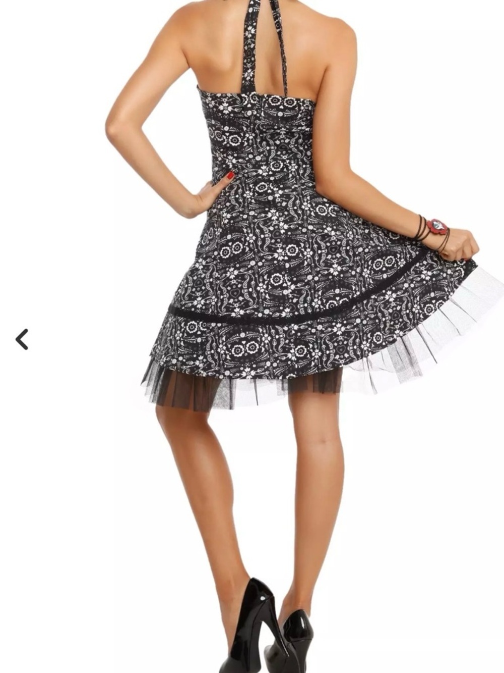 Hot Topic Book Of Life Day Of The Dead Halter Dress With Tulle Trim View 2